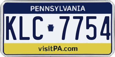 PA license plate KLC7754