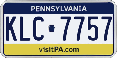 PA license plate KLC7757