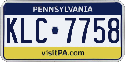 PA license plate KLC7758