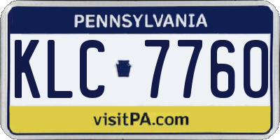PA license plate KLC7760