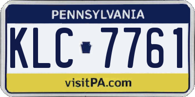 PA license plate KLC7761