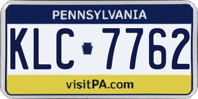 PA license plate KLC7762