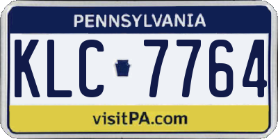 PA license plate KLC7764