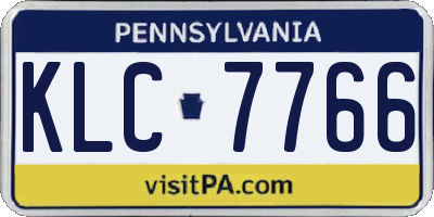 PA license plate KLC7766
