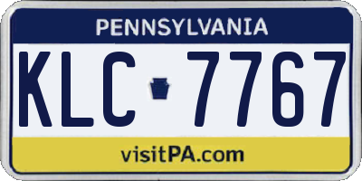 PA license plate KLC7767