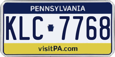 PA license plate KLC7768