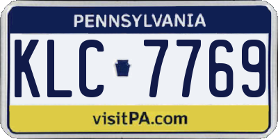 PA license plate KLC7769