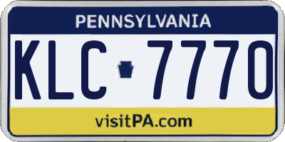 PA license plate KLC7770