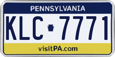 PA license plate KLC7771