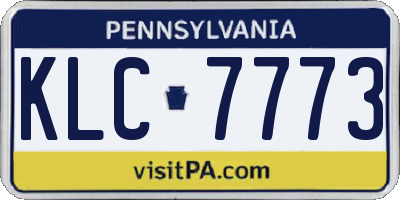 PA license plate KLC7773