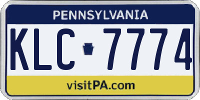 PA license plate KLC7774