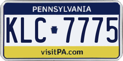 PA license plate KLC7775