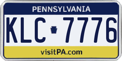 PA license plate KLC7776