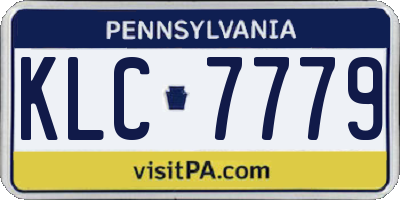 PA license plate KLC7779