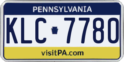 PA license plate KLC7780