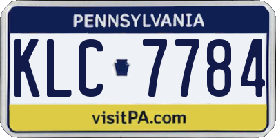 PA license plate KLC7784