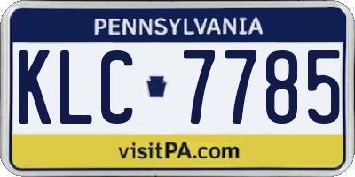 PA license plate KLC7785