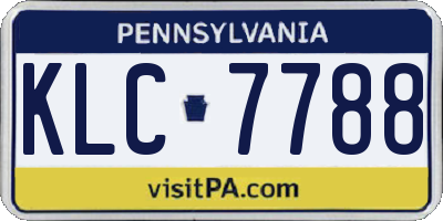 PA license plate KLC7788