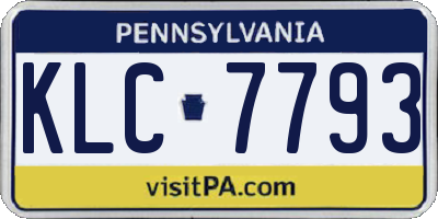 PA license plate KLC7793