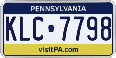 PA license plate KLC7798
