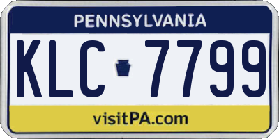 PA license plate KLC7799