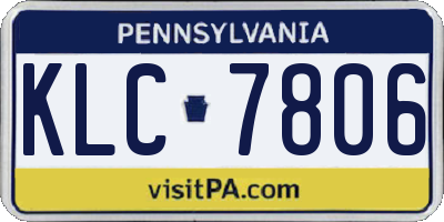 PA license plate KLC7806