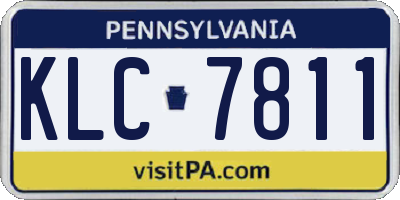 PA license plate KLC7811