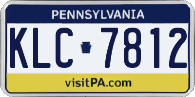PA license plate KLC7812