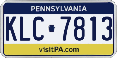 PA license plate KLC7813