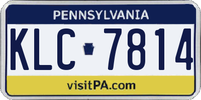 PA license plate KLC7814