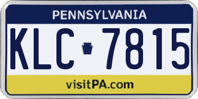 PA license plate KLC7815