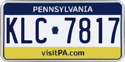PA license plate KLC7817