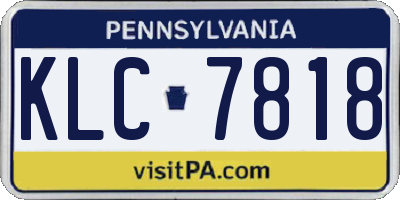 PA license plate KLC7818