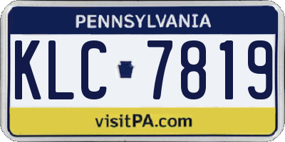 PA license plate KLC7819