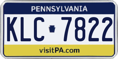 PA license plate KLC7822