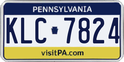 PA license plate KLC7824