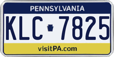 PA license plate KLC7825