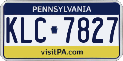 PA license plate KLC7827