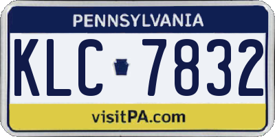 PA license plate KLC7832