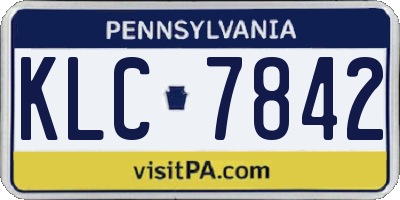PA license plate KLC7842