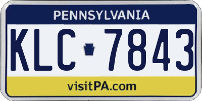 PA license plate KLC7843