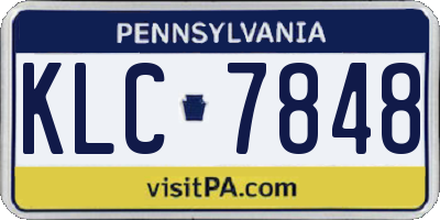 PA license plate KLC7848