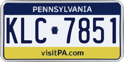 PA license plate KLC7851