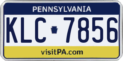 PA license plate KLC7856