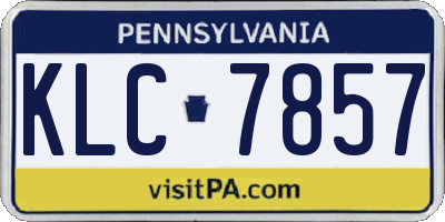 PA license plate KLC7857