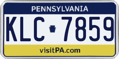 PA license plate KLC7859