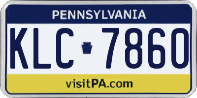 PA license plate KLC7860