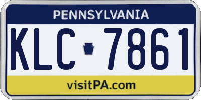 PA license plate KLC7861