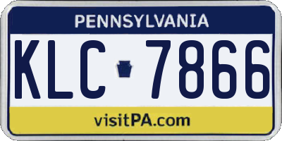 PA license plate KLC7866
