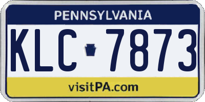 PA license plate KLC7873